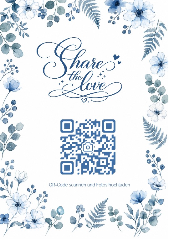 Tischaufsteller Hochzeit blau – Vorlage hochzeit